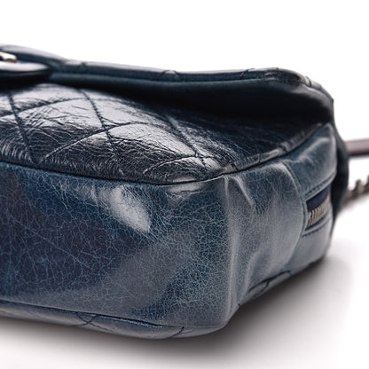 Chanel Glazed Calfskin Quilted Medium Duo Color Flap Blue 9 of 12