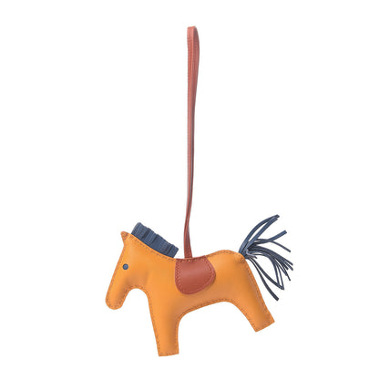 Hermes Milo Lambskin Grigri Rodeo Horse Bag Charm MM Jaune D'Or Bleu Agate Cornaline 1 of 3