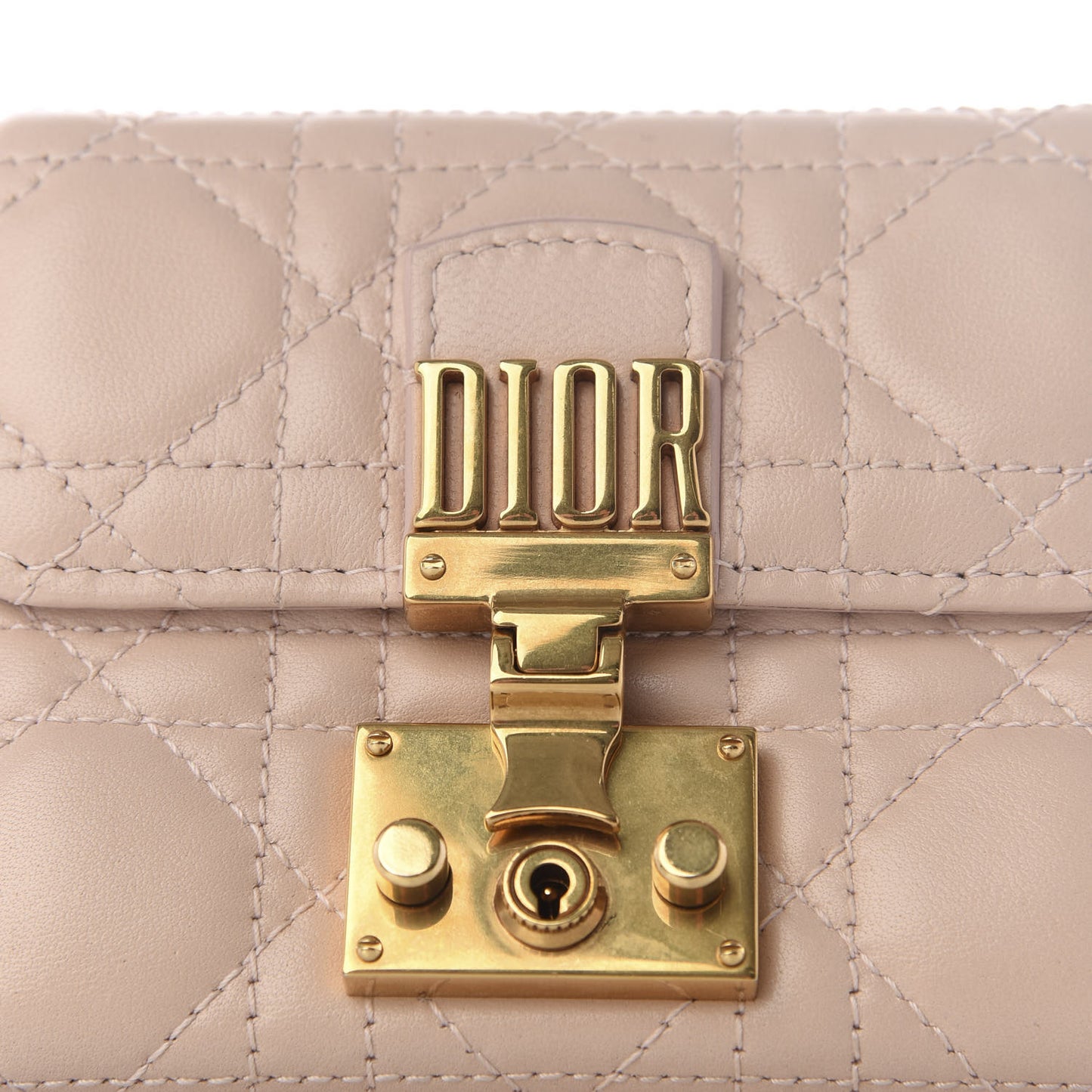 Lambskin Cannage Dioraddict Flap Wallet Rose Poudre