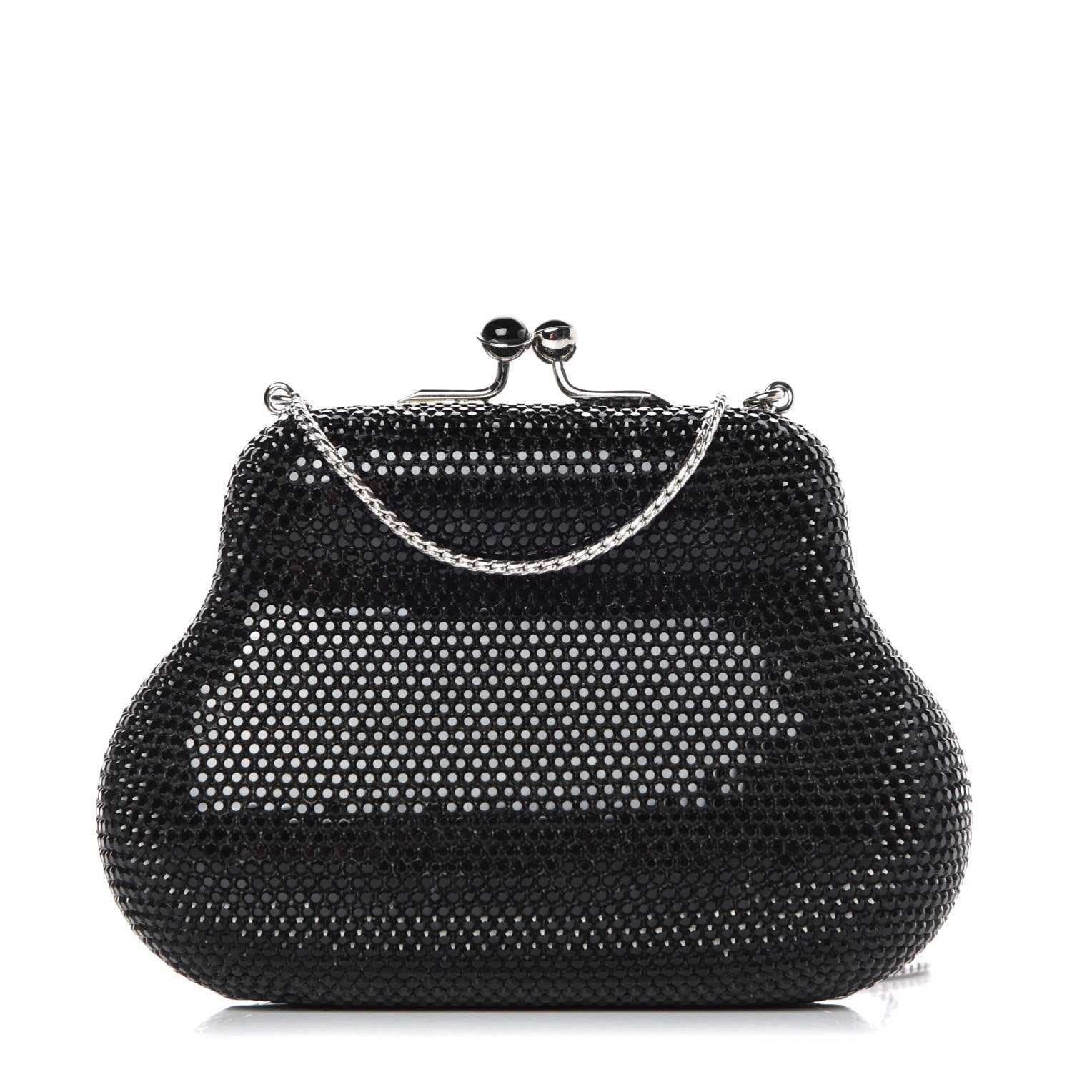 Judith Leiber Swarovski Crystal Minaudiere Clutch Black 3 of 6
