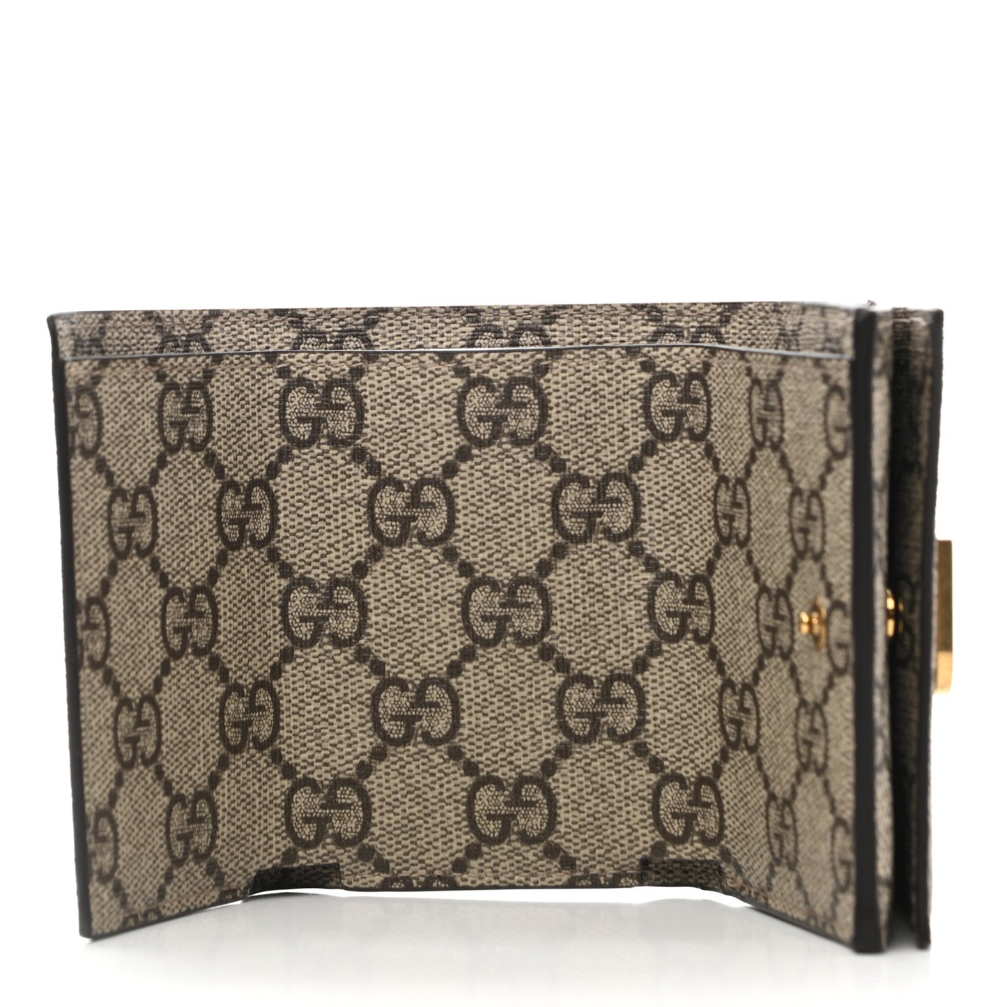 X BALENCIAGA GG Supreme Monogram Card Case Wallet Beige Ebony