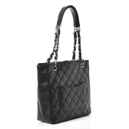 Chanel Caviar Quilted Petit Shopping Tote PST Black 3 of 8
