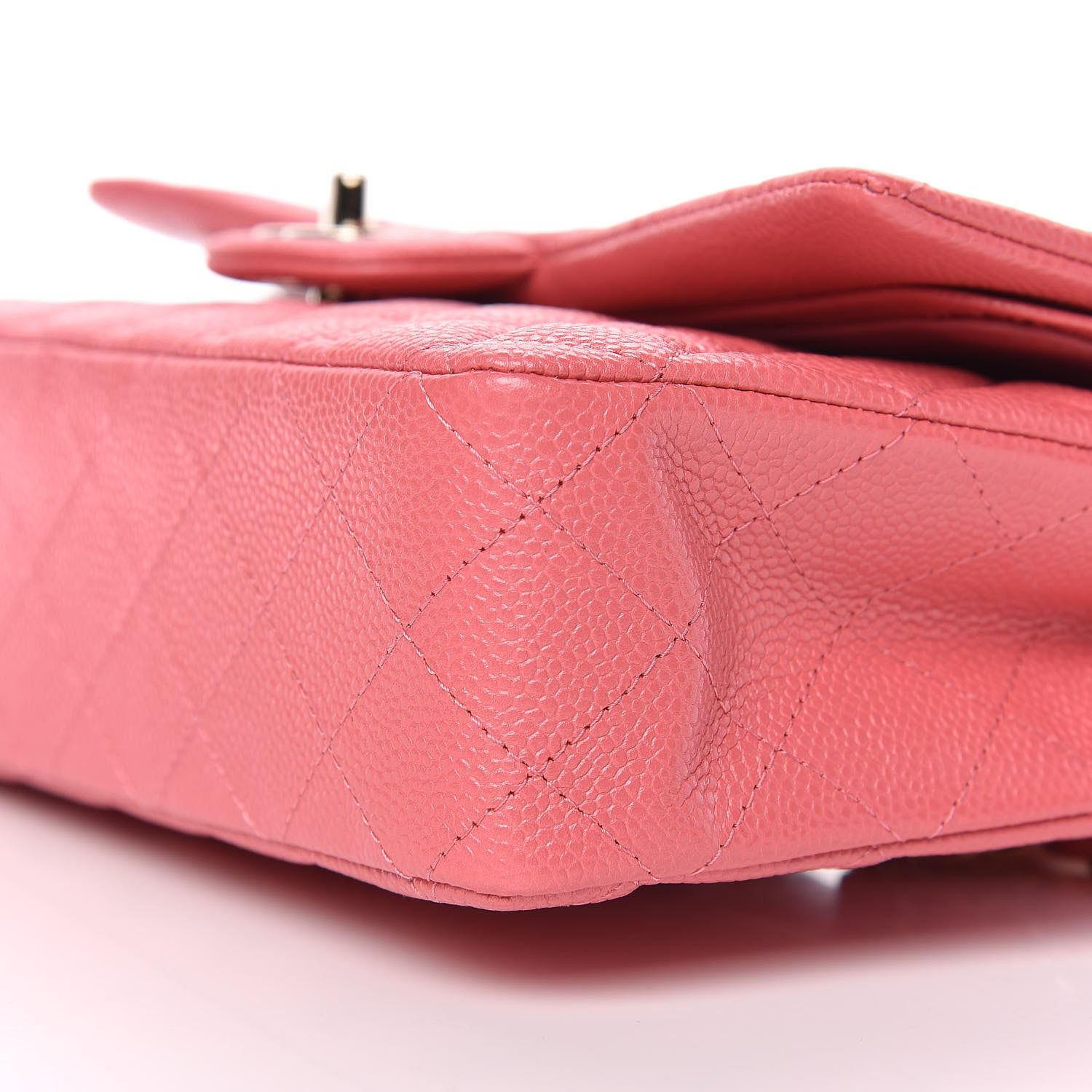 Chanel Metallic Caviar Quilted Medium Double Flap Pink 9 of 9