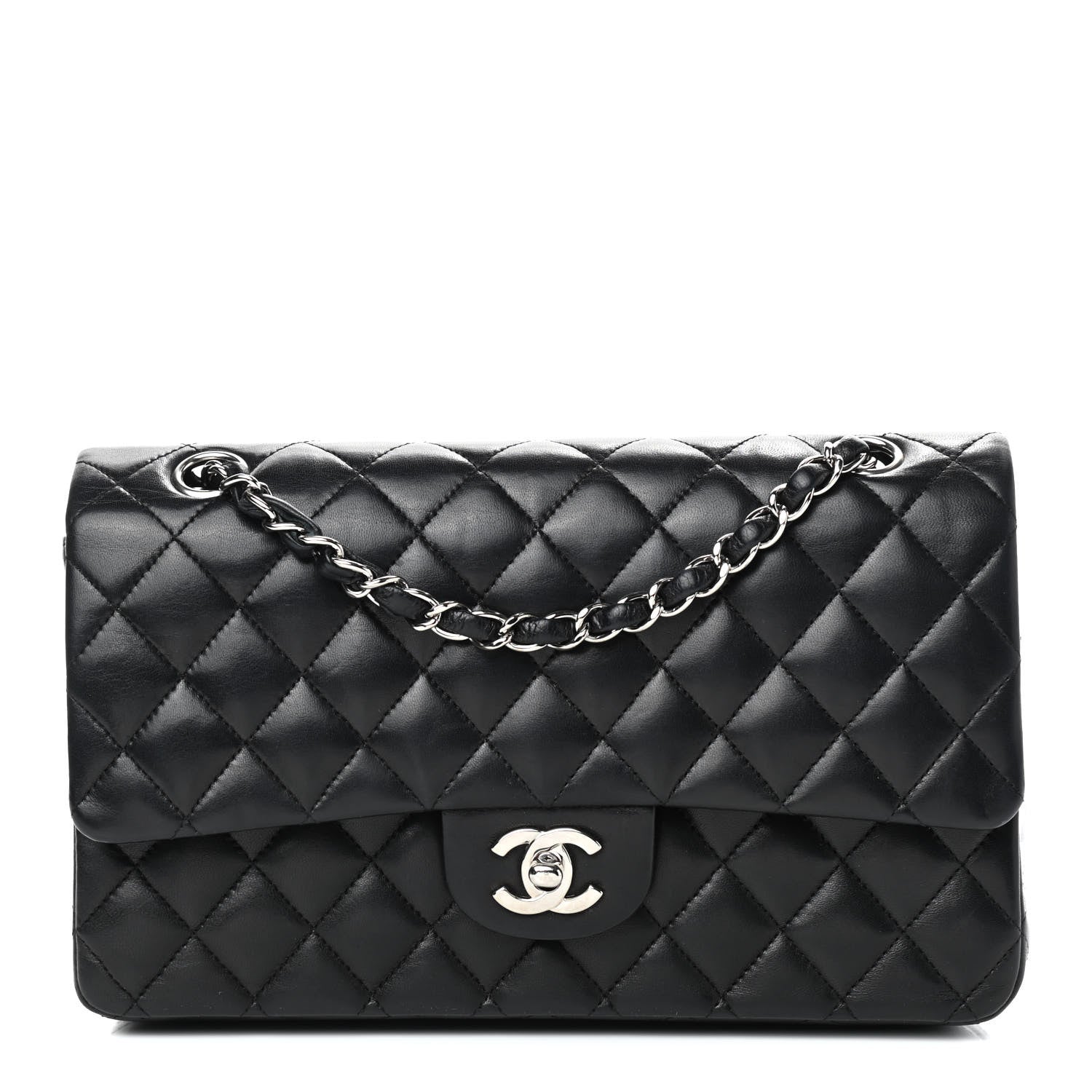 Chanel Lambskin Quilted Medium Double Flap Black 1 of 8