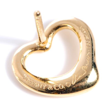 Tiffany 18K Yellow Gold 11mm Elsa Peretti Open Heart Earrings 5 of 5