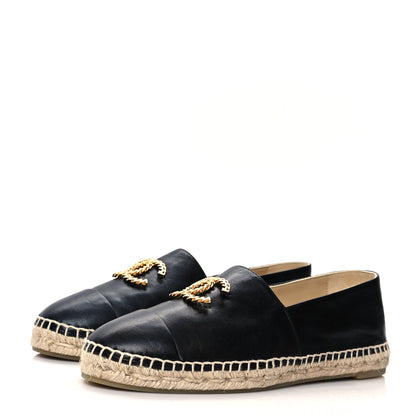 Chanel Calfskin Chain CC Espadrilles 41 Black 3 of 8