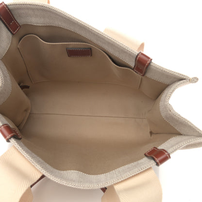 Chloe Cotton Calfskin Medium Woody Ribbon Tote White Brown 5 of 12
