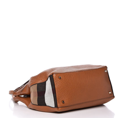 Burberry Brit Calfskin House Check Medium Maidstone Saddle Brown 4 of 11