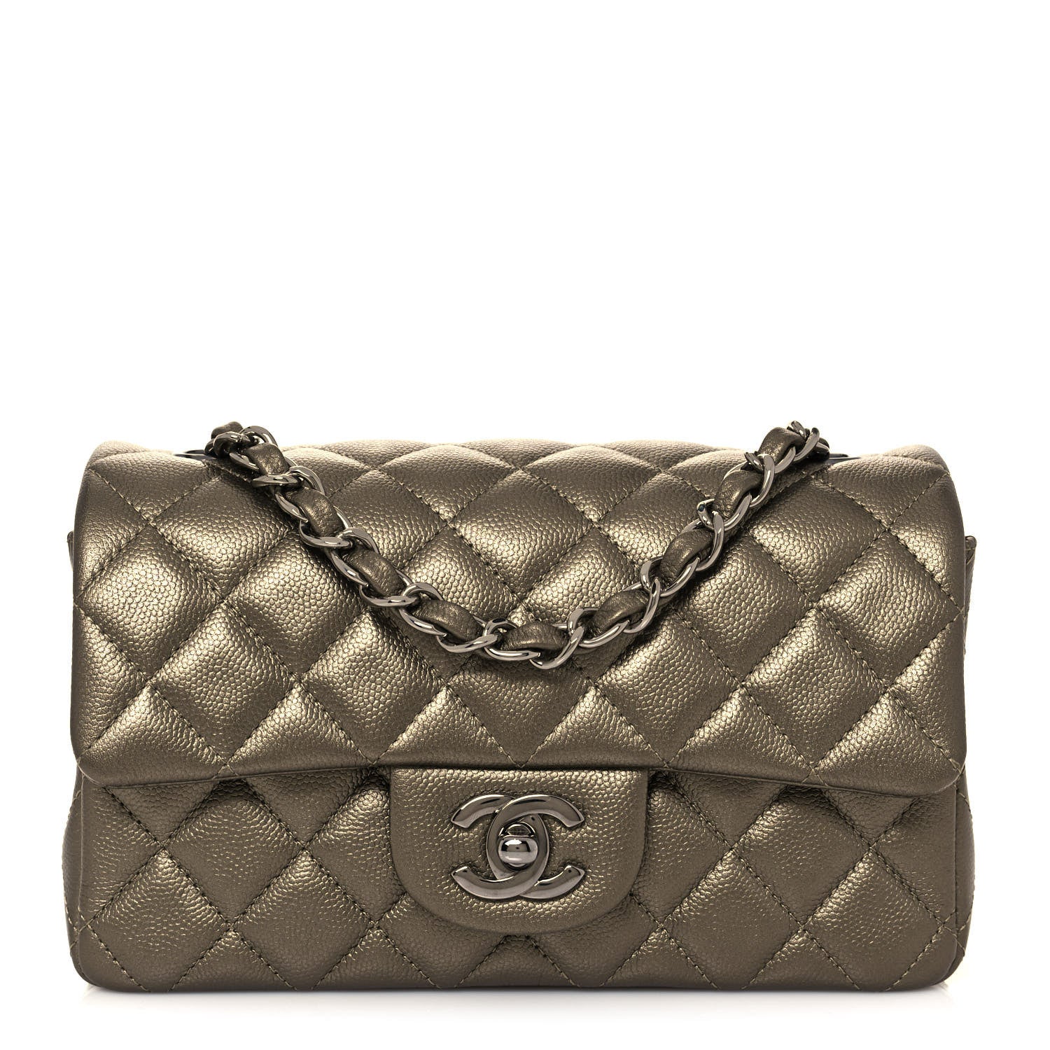 Chanel Iridescent Caviar Quilted Mini Rectangular Flap Bronze 1 of 12