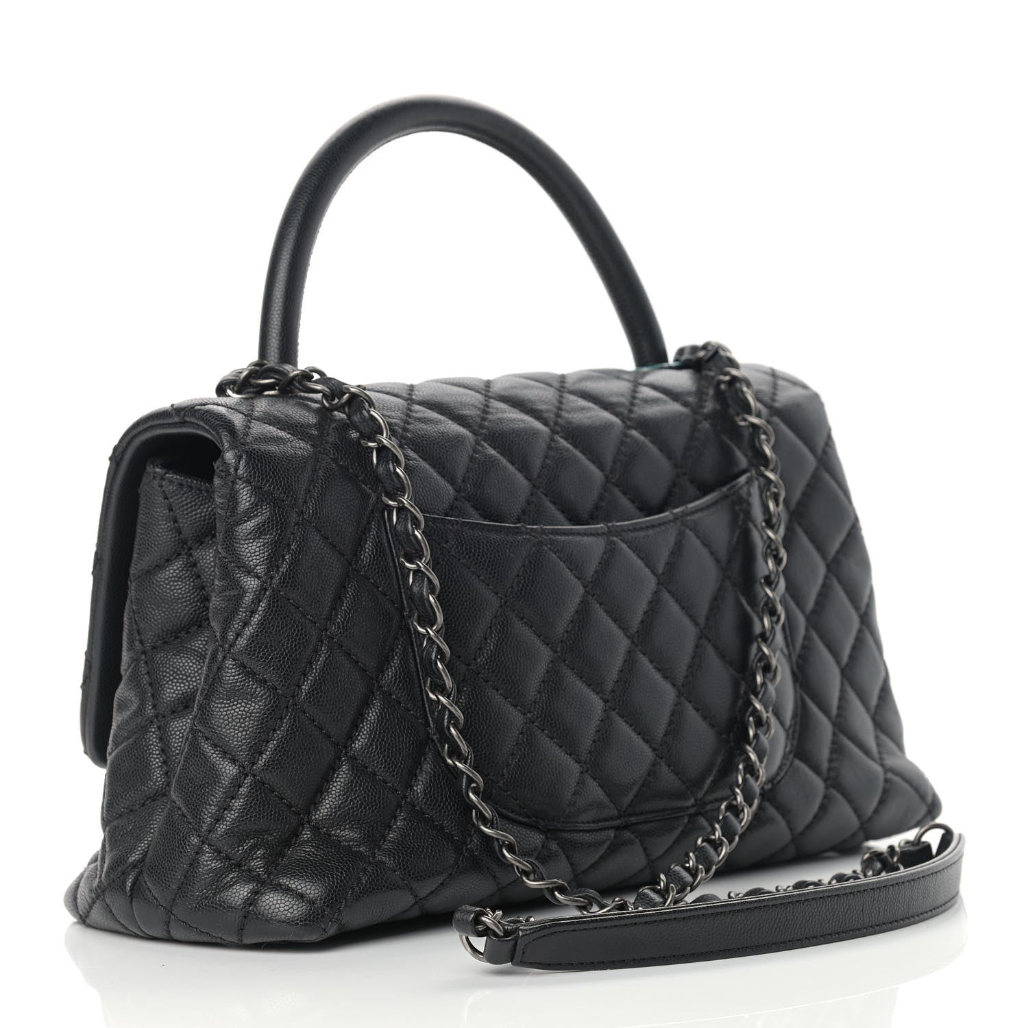 Chanel Caviar Quilted Small Coco Handle Flap Black 2 of 12