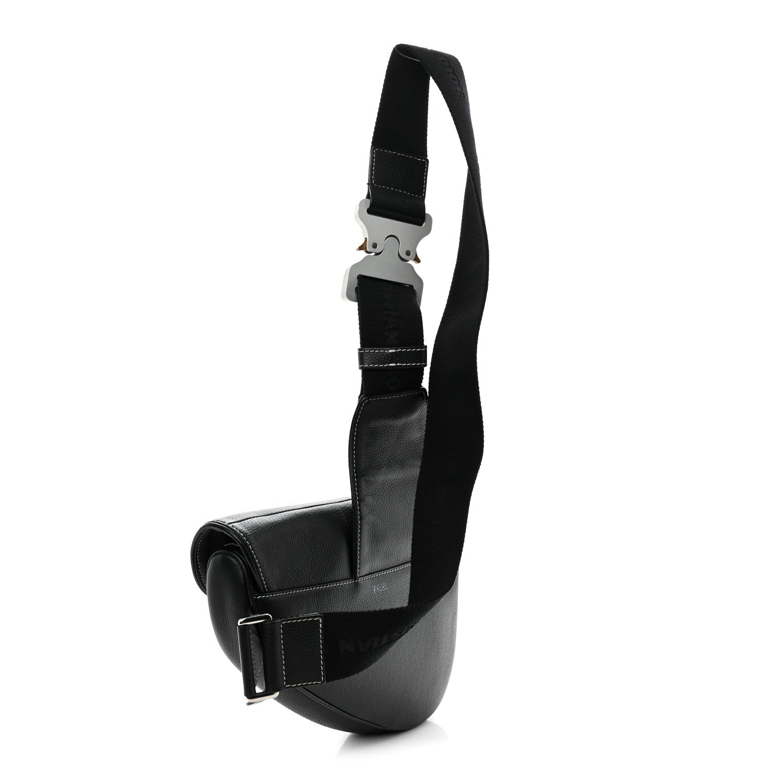 Christian Dior Grained Calfskin Mens Saddle Bag Black 3 of 10