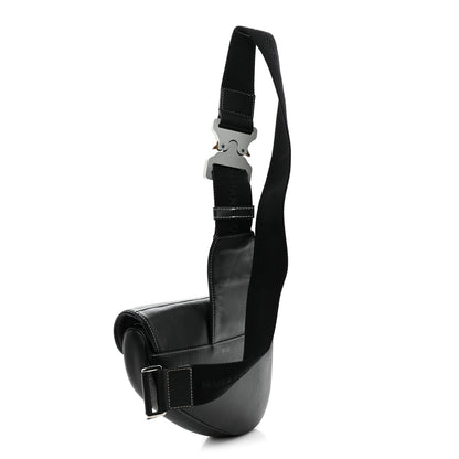Christian Dior Grained Calfskin Mens Saddle Bag Black 3 of 10