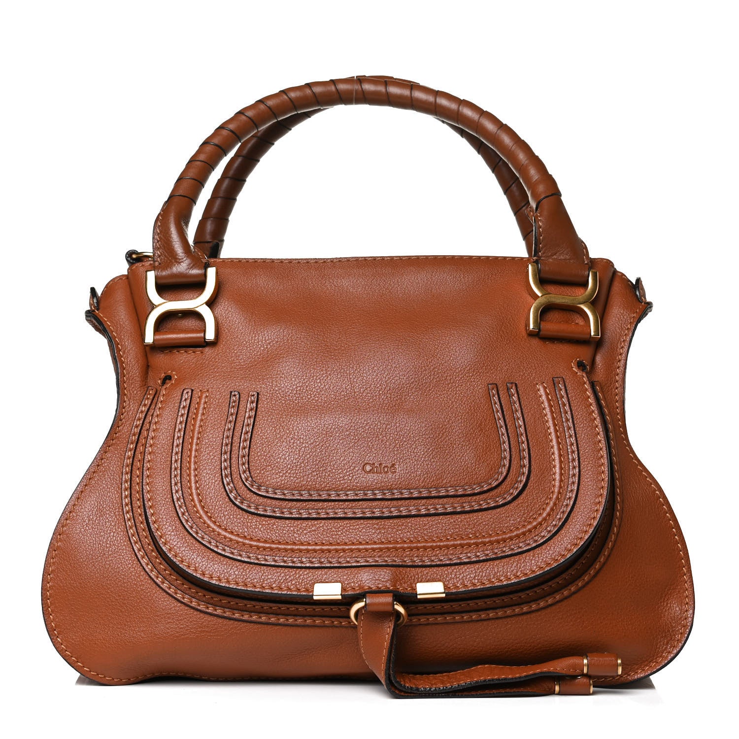 Chloe Calfskin Medium Marcie Satchel Tan 1 of 14