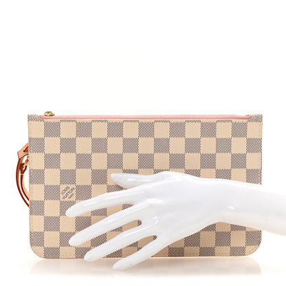 Louis Vuitton Damier Azur Neverfull MM GM Pochette Rose Ballerine 2 of 7