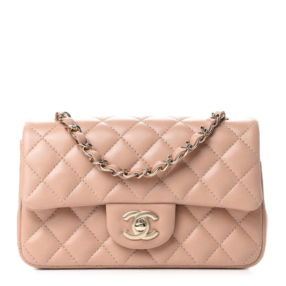 Chanel Lambskin Quilted Mini Rectangular Flap Beige 1 of 10