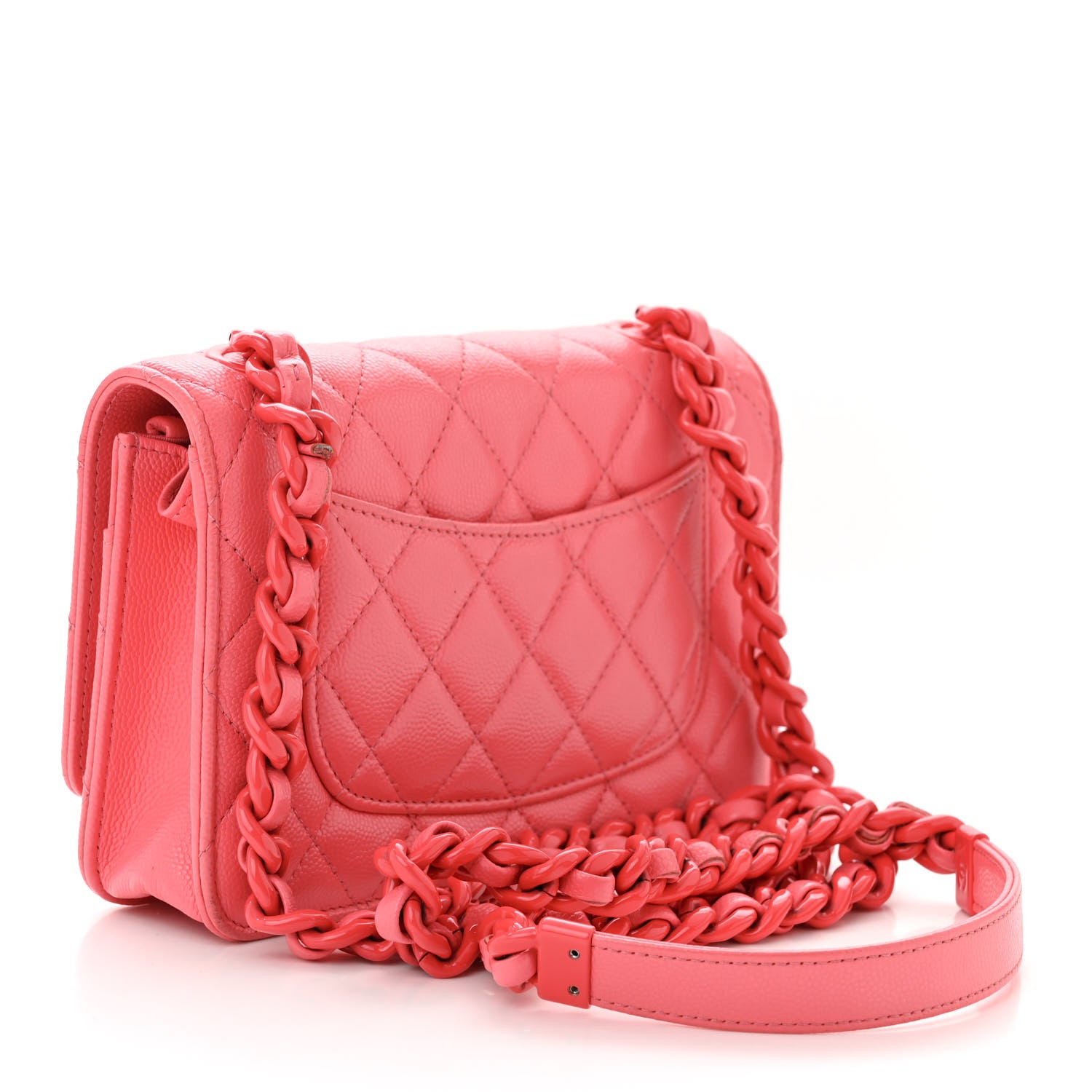 Chanel Caviar Quilted My Everything Wallet On Chain WOC Dark Coral 3 of 12