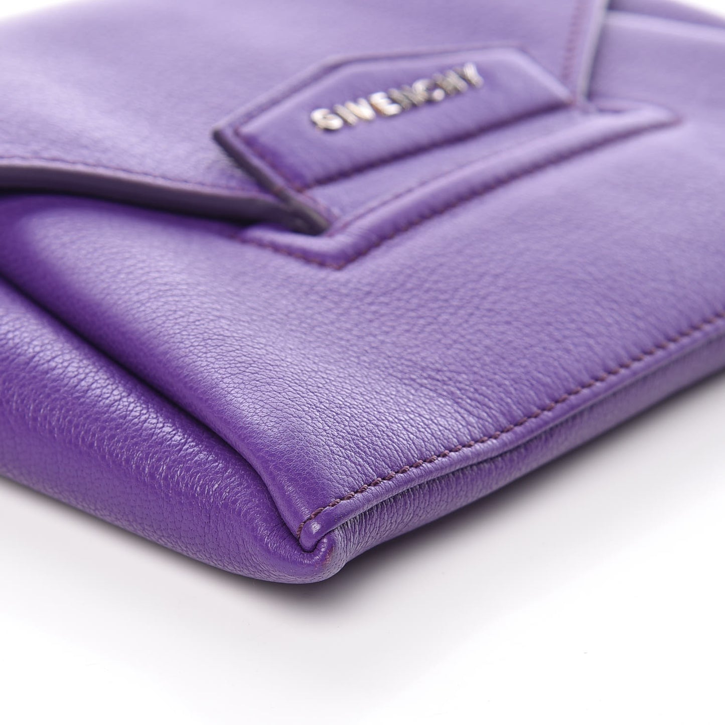 Sugar Goatskin Small Antigona Envelope Clutch Purple