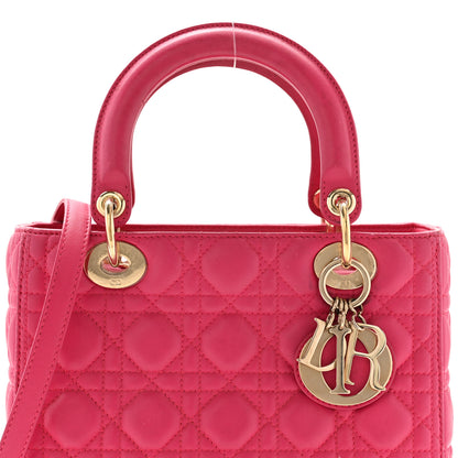 Christian Dior Lambskin Cannage Medium Lady Dior Pink 8 of 13