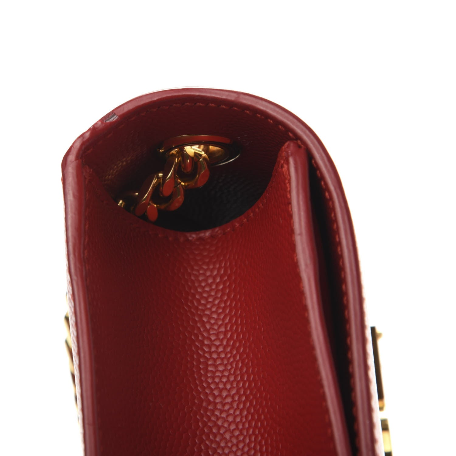 Saint Laurent Grain De Poudre Small Monogram Kate Satchel Red 11 of 12