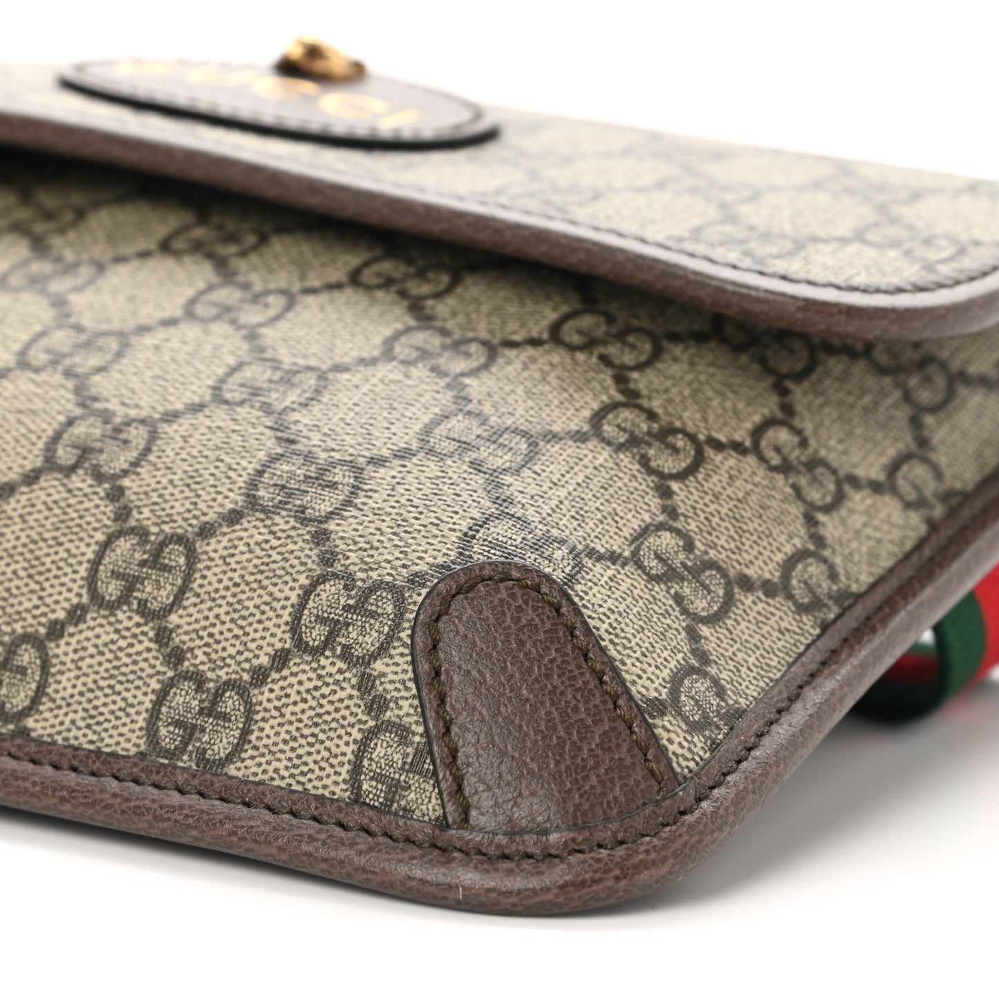 GG Supreme Monogram Neo Vintage Web Belt Bag Brown