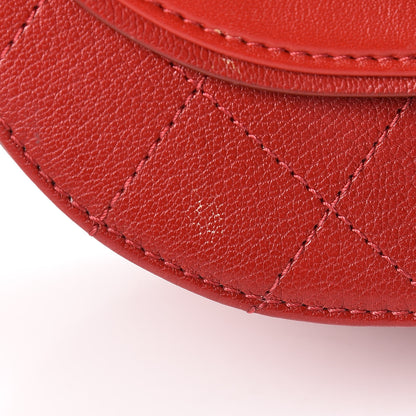 Chanel Shiny Calfskin Goatskin Quilted Small Coco Curve Messenger Flap Red 14 of 15