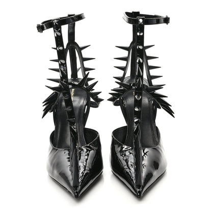 Balenciaga Glossy Calfskin Spiked Pumps 40.5 Black 2 of 9