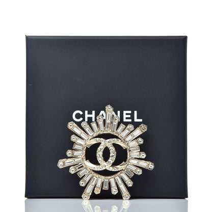 Chanel Crystal Baguette CC Brooch Light Gold 6 of 6