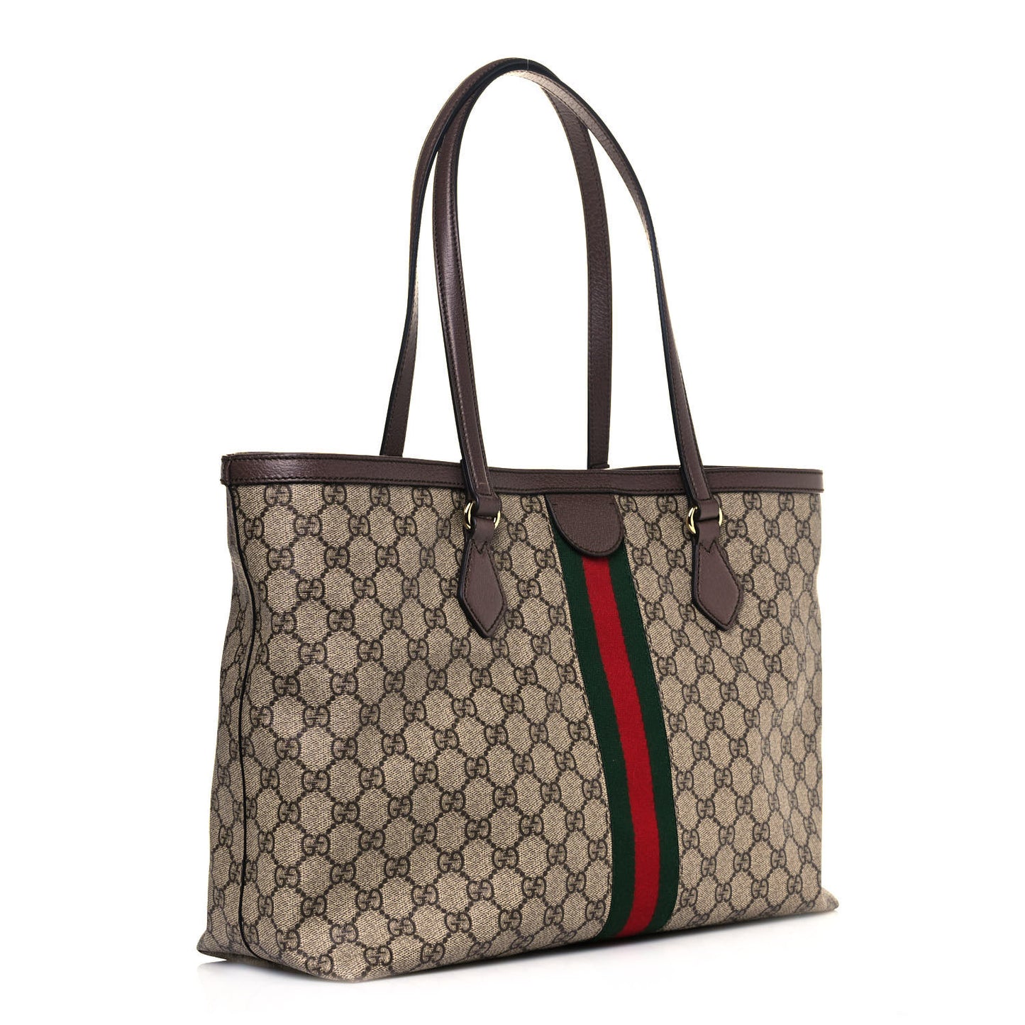 GG Supreme Monogram Medium Ophidia Shopping Tote Brown