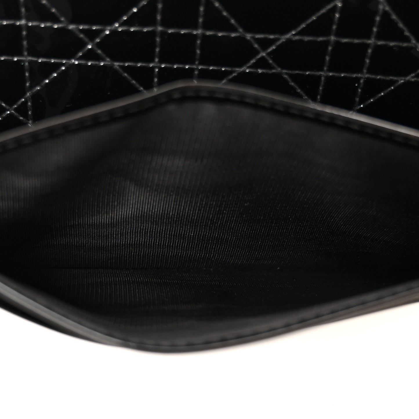 Patent Cannage Lady Dior Convertible Clutch Black