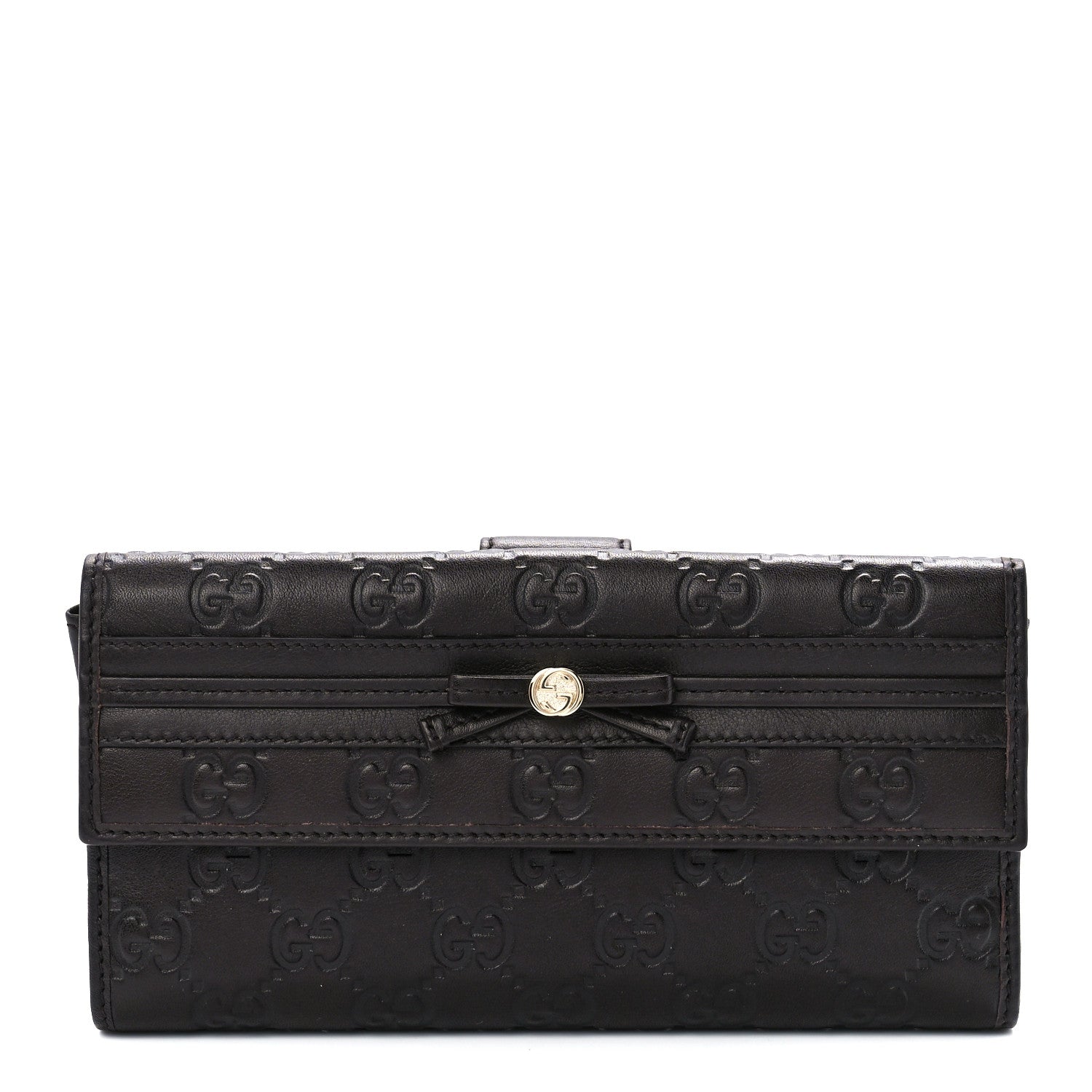 Gucci Guccissima Mayfair Continental Wallet Dark Brown 1 of 11