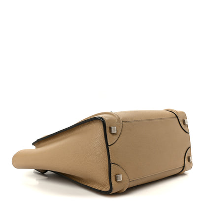 Celine Drummed Calfskin Micro Luggage Dune 4 of 12