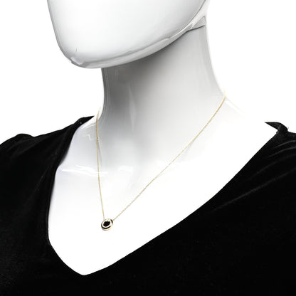 Tiffany 18K Yellow Gold Diamond Black Onyx Small T Circle Pendant Necklace 2 of 7