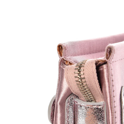 Jimmy Choo Satin Metallic Calfskin Tulita Clutch Pink 8 of 9