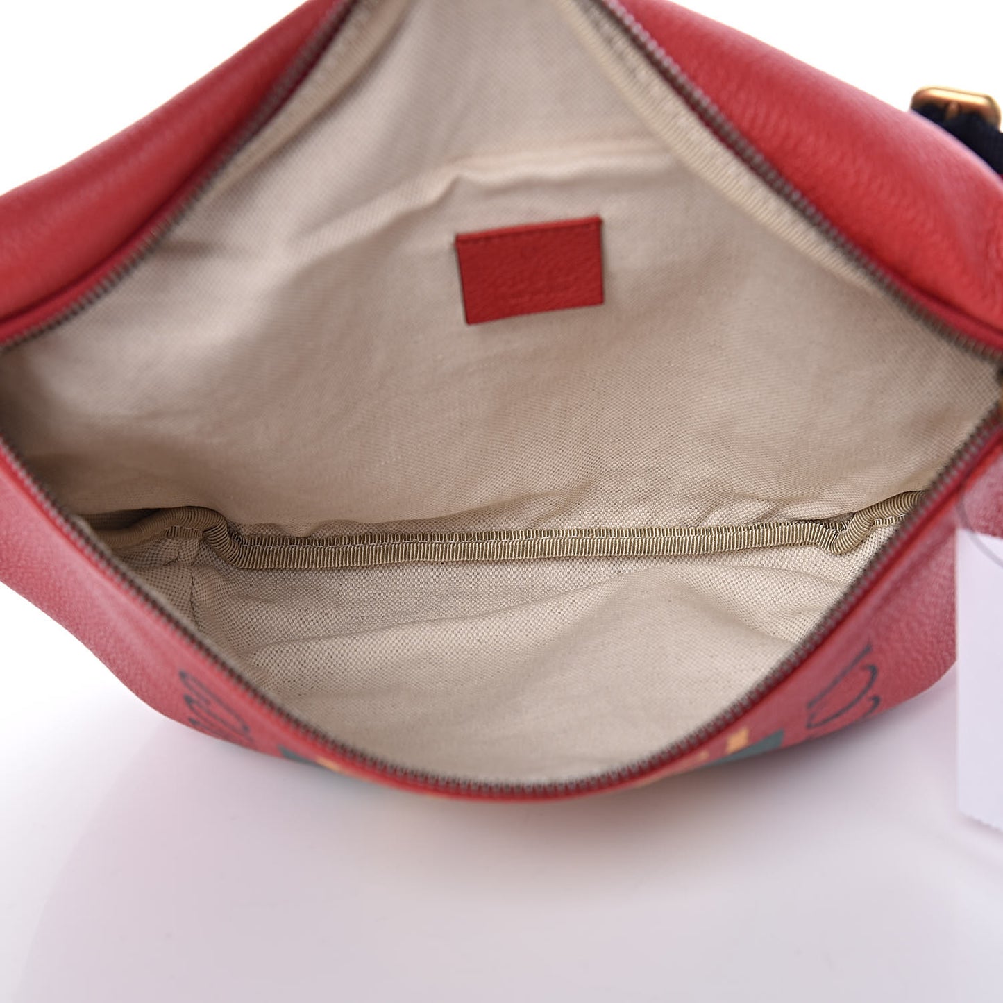 Grained Calfskin Logo Belt Bag Hibiscus Red