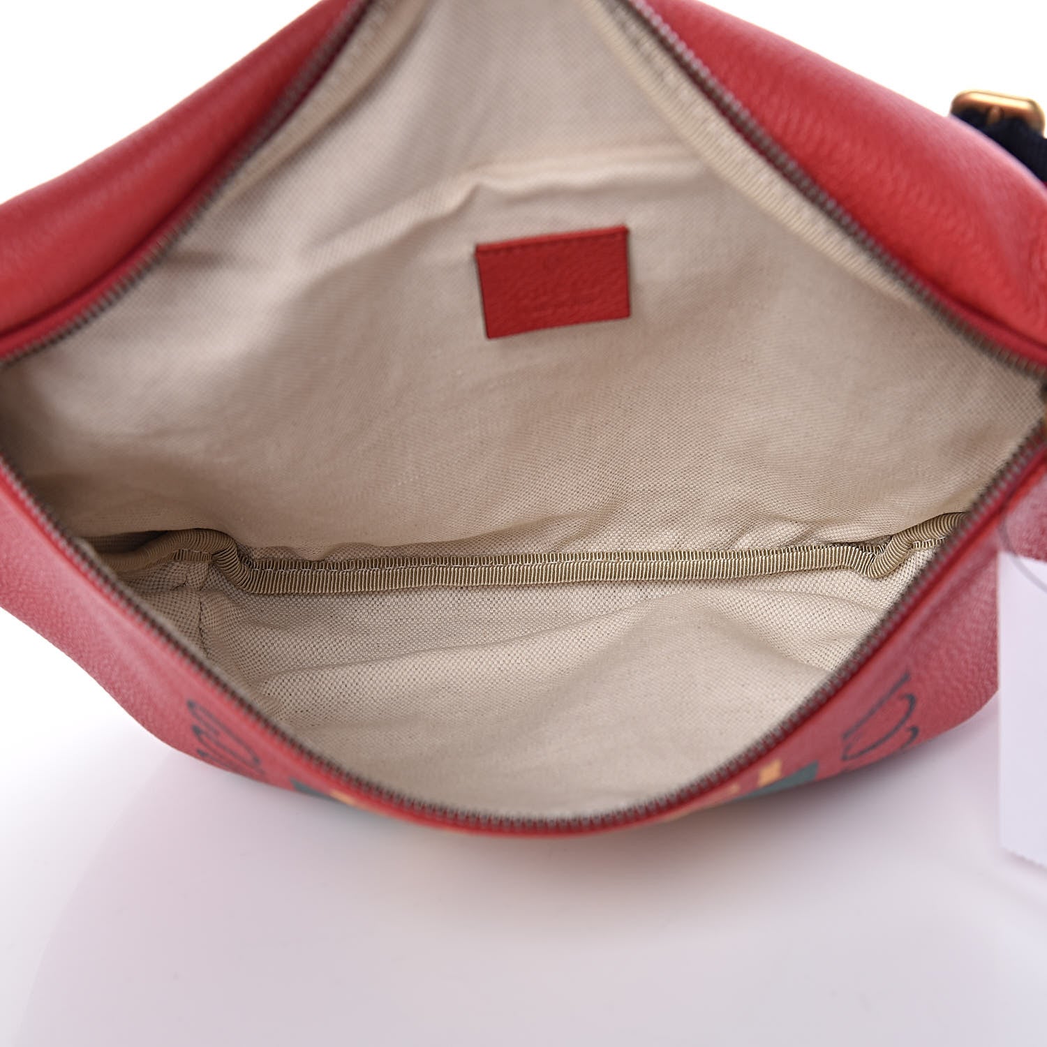Gucci Grained Calfskin Logo Belt Bag Hibiscus Red 5 of 9
