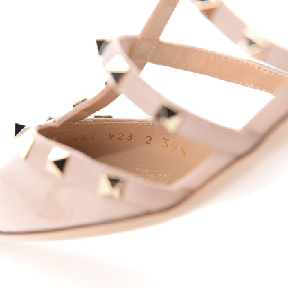 Valentino Garavani Patent Nappa Rockstud 50mm Cage Mules 39.5 Poudre 8 of 9