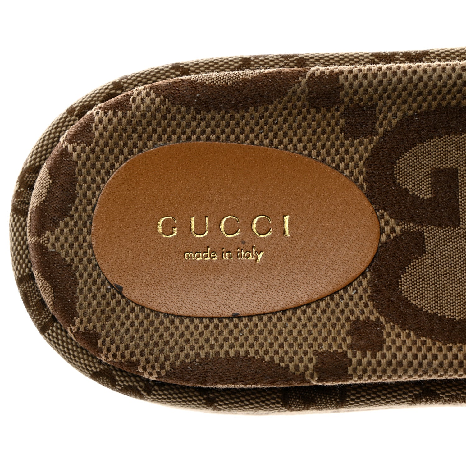 Gucci Monogram Maxi GG Angelina Platform 55mm Slide Sandals 40 Camel Ebony 6 of 10