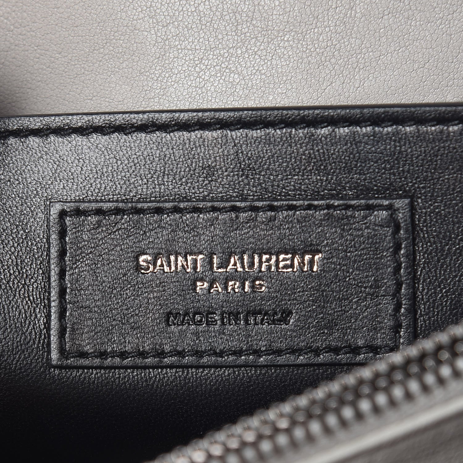 Saint Laurent Sheepskin Matelasse Chevron Monogram Large College Satchel Light Grey 7 of 25