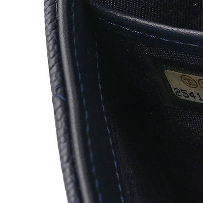 Chanel Caviar Quilted Large Boy Gusset Flap Wallet Blue 8 of 11