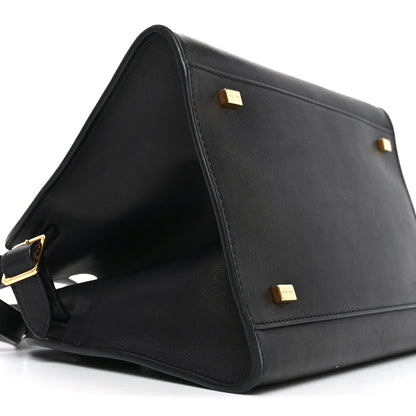 The Row Polished Saddle Calfskin Soft Margaux 10 Bag Black 8 of 9