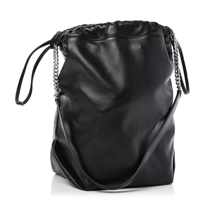 Saint Laurent Lambskin Teddy Drawstring Bag Black 3 of 9