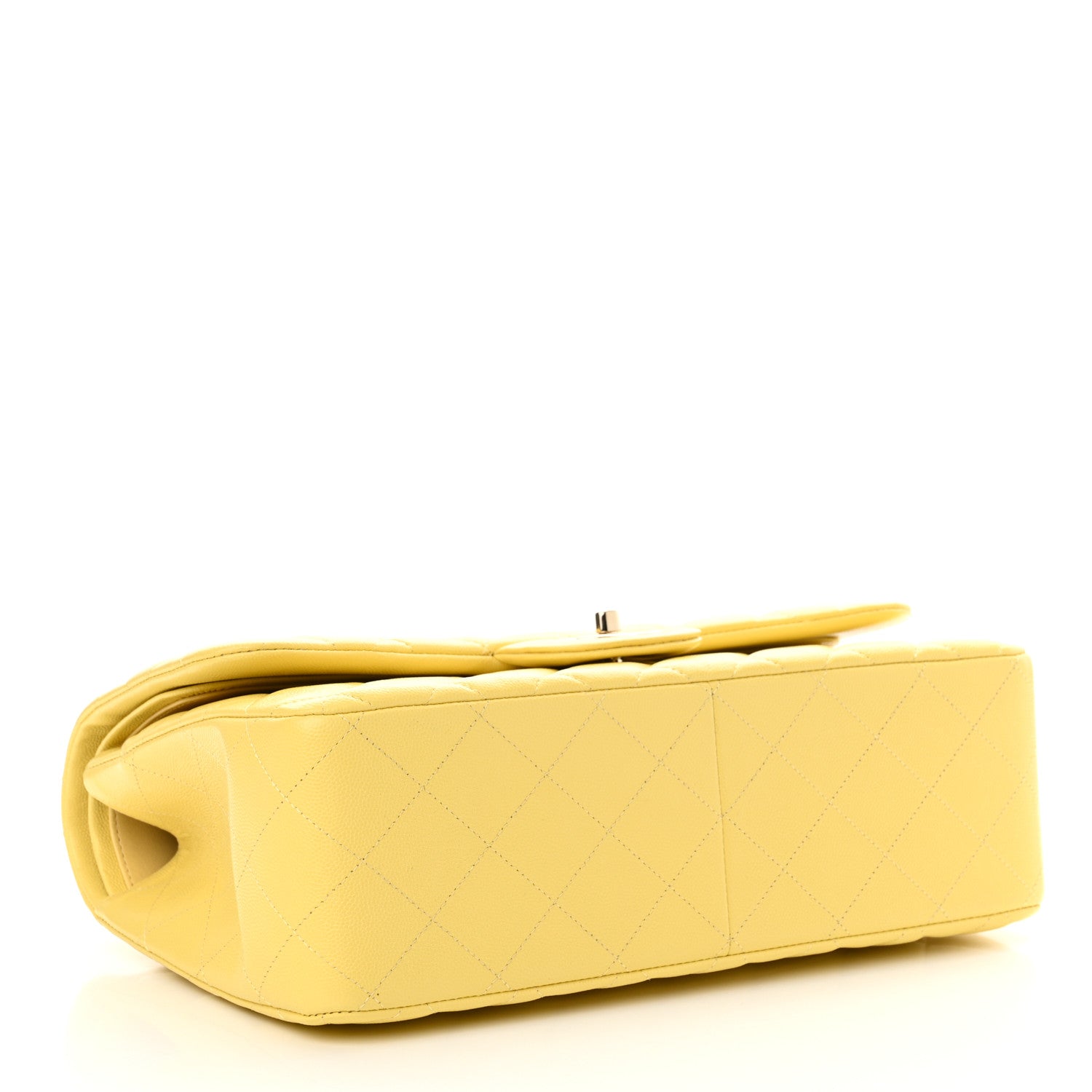 Chanel Caviar Quilted Jumbo Double Flap Yellow 4 of 11