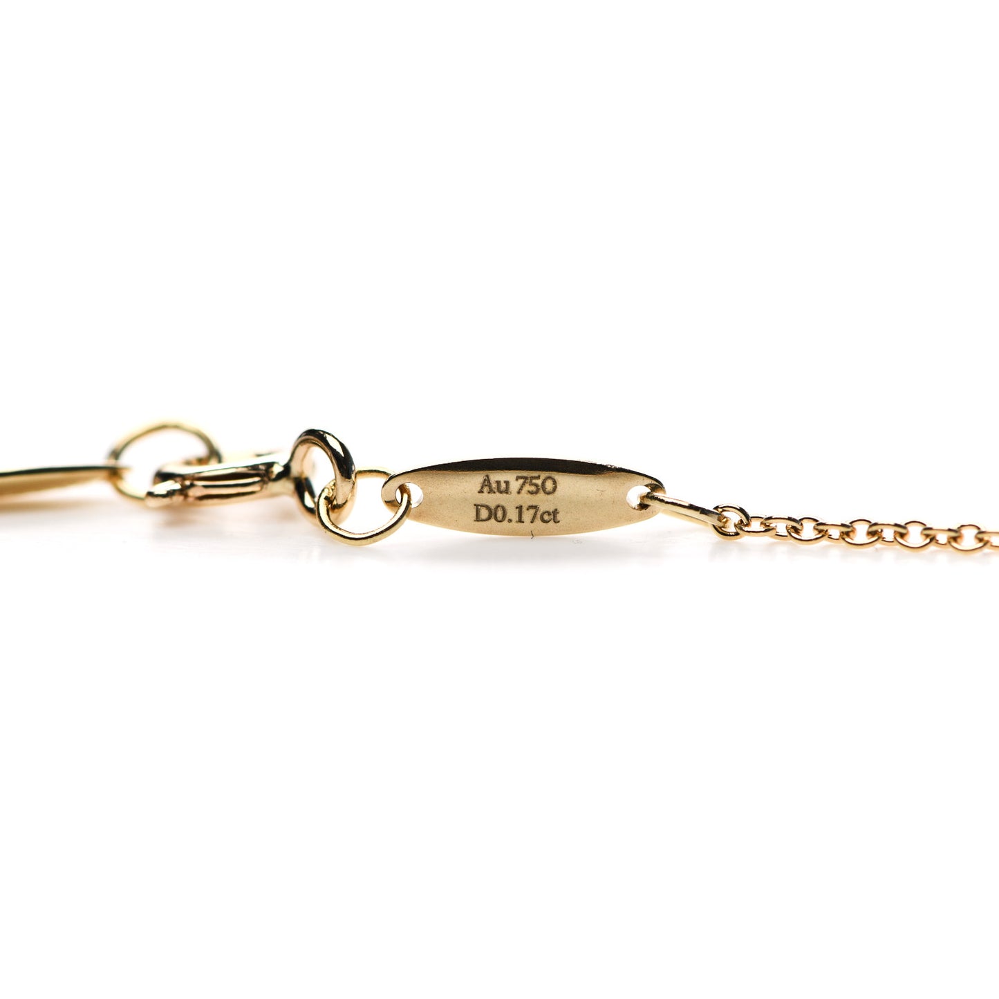 18K Yellow Gold Diamond .17ct Elsa Peretti Diamonds by the Yard Heart Pendant Necklace