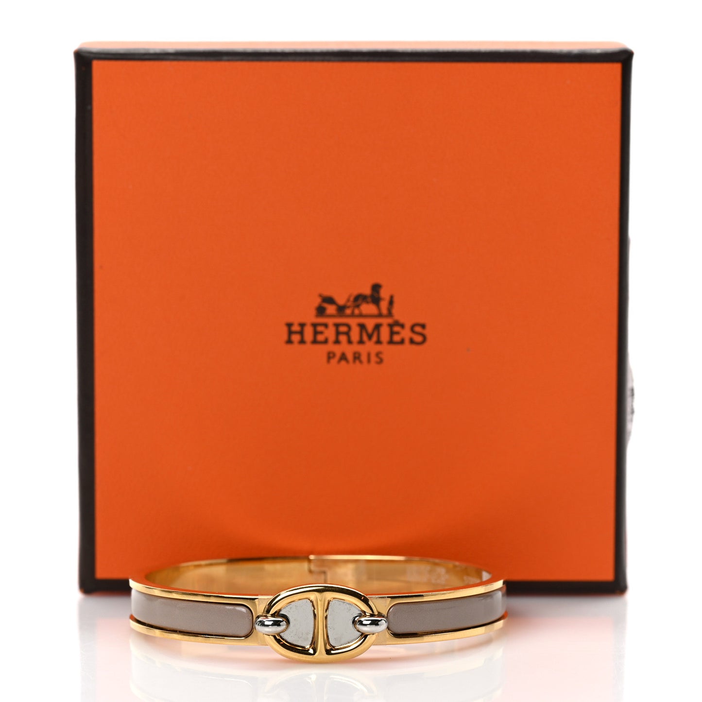 Enamel Mini Clic Chaine d'Ancre Bracelet GM Marron Glace