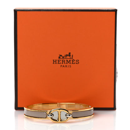 Hermes Enamel Mini Clic Chaine d'Ancre Bracelet GM Marron Glace 5 of 5
