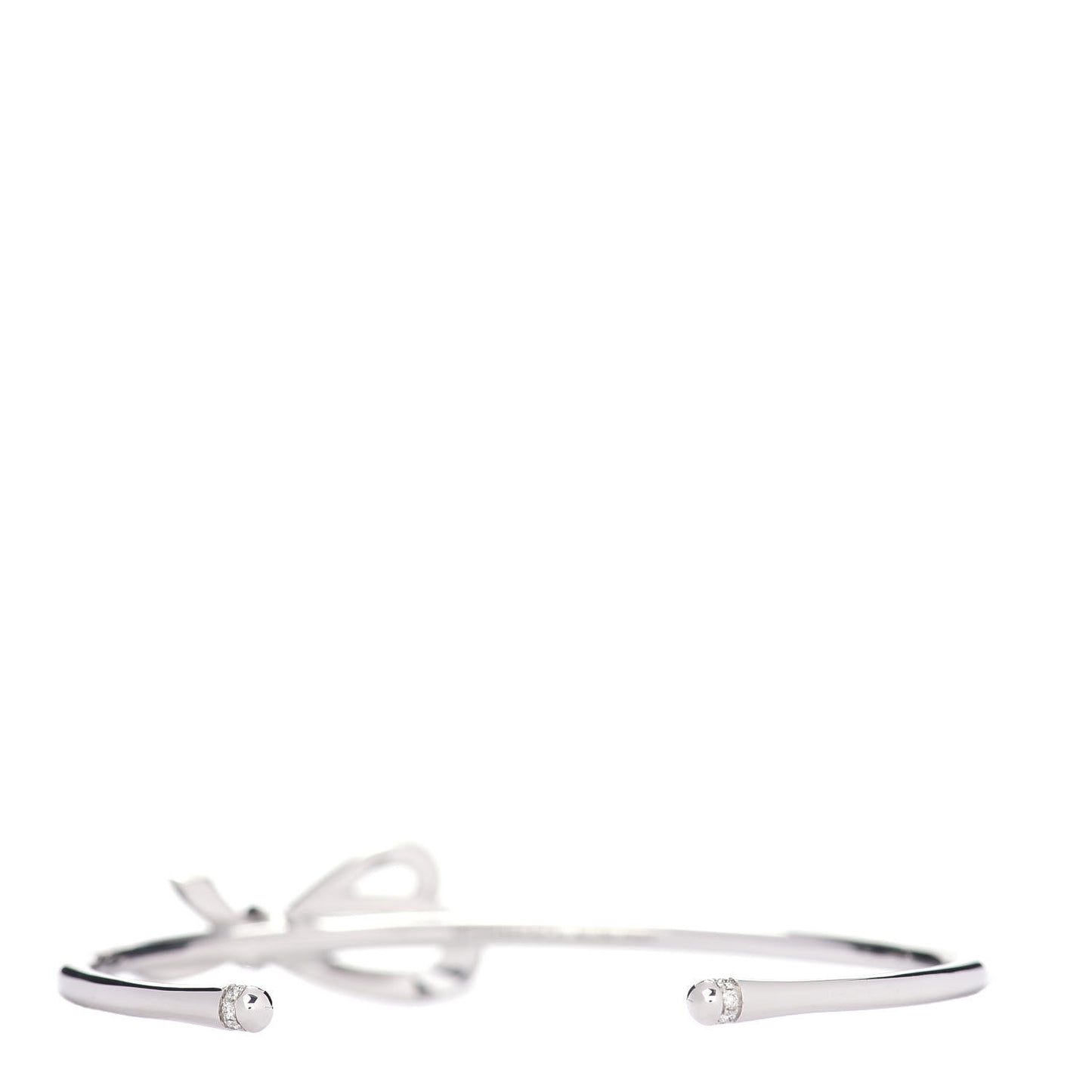 18K White Gold Diamond Bow Cuff Bracelet