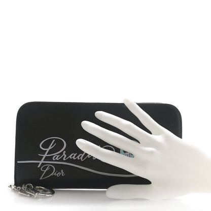 Christian Dior Calfskin Paradise Diorissimo Voyageur Wallet Black 2 of 8