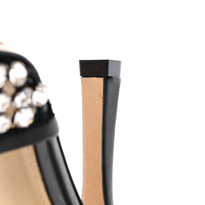 Bottega Veneta Mesh Nappa Crystal Embellished Sparkle Stretch Ankle Tie Sandals 35 Black 12 of 12