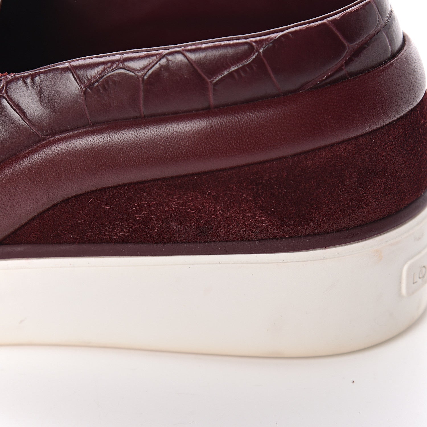 Louis Vuitton Alligator Patent Calfskin Catwalk Slip On Sneakers 36 Bordeaux 11 of 13