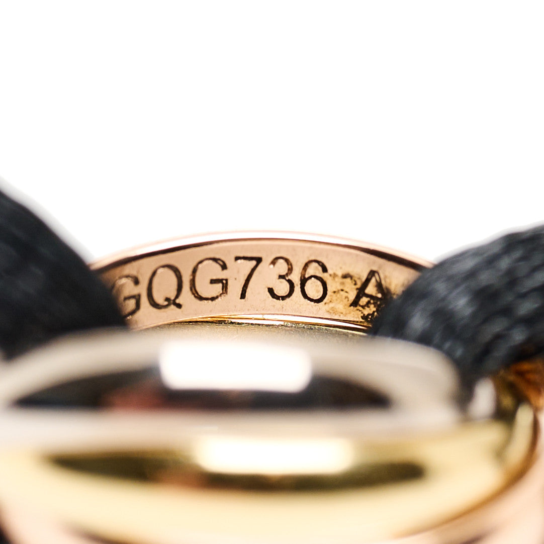 Cartier 18K Pink Yellow White Gold Trinity Adjustable Cord Bracelet Black 5 of 8